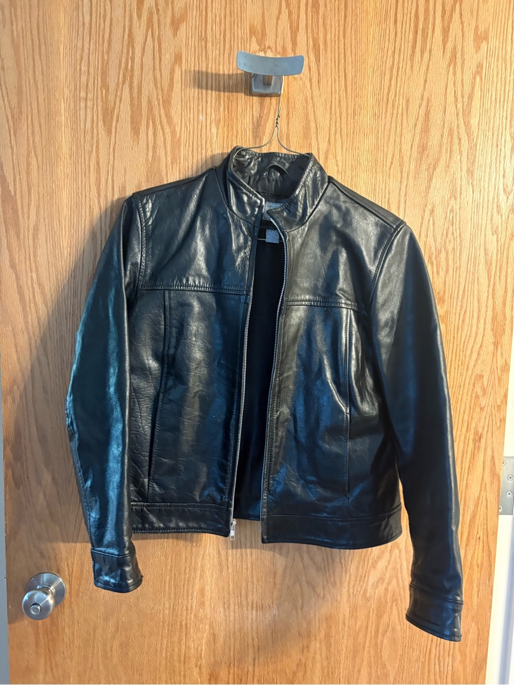 Sold Old Navy vintage Black Leather Zip Jacket size small